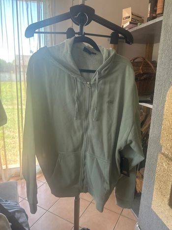 Sweat-shirt zippé Vans vert
