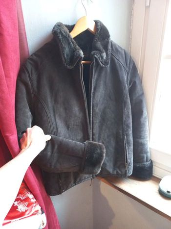 Veste en cuir 100%, neuve, doublée chaude