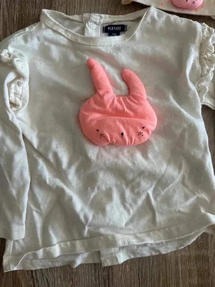 T-shirt manche longue + bandeau 12 mois - photo numéro 3