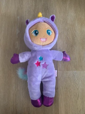 🌈 Mon Bébé Cabriole Licorne Mauve – Poupon Interactif dès 2 ans – Peluche toute douce
