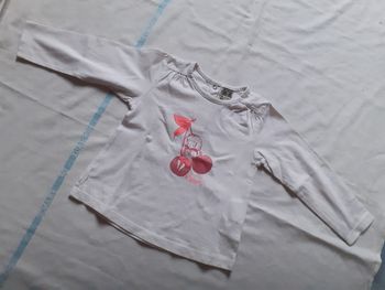 Sweet blanc motif orangé pailleté petite fille sur cerises