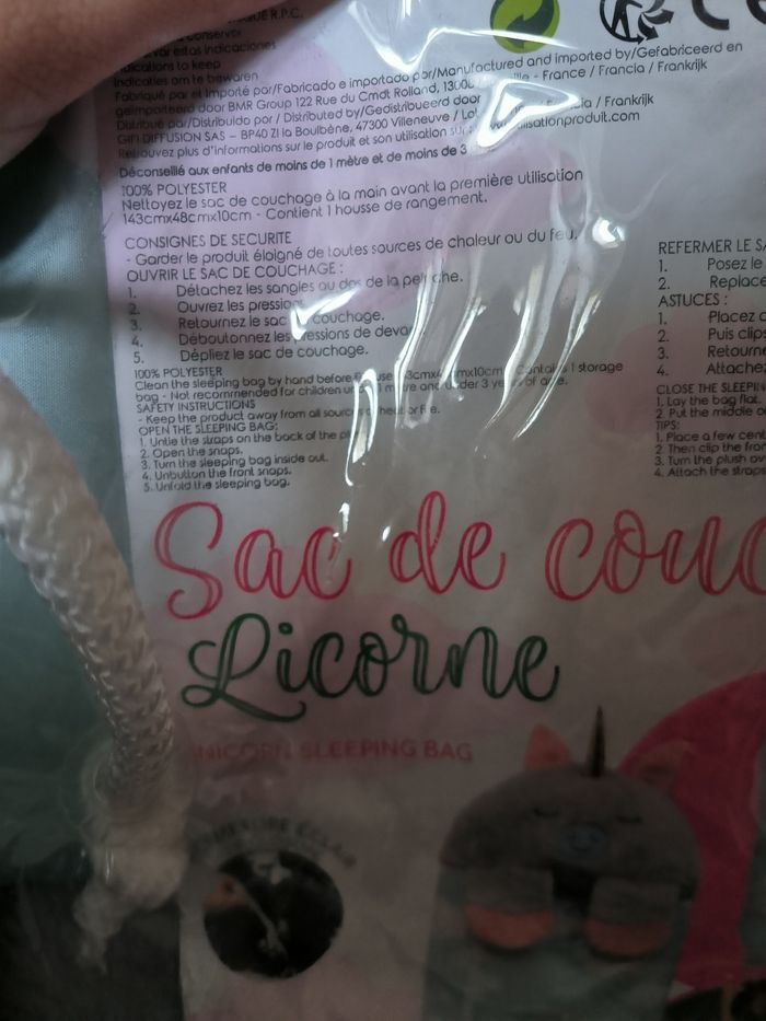 Sac de couchage licorne - photo numéro 3