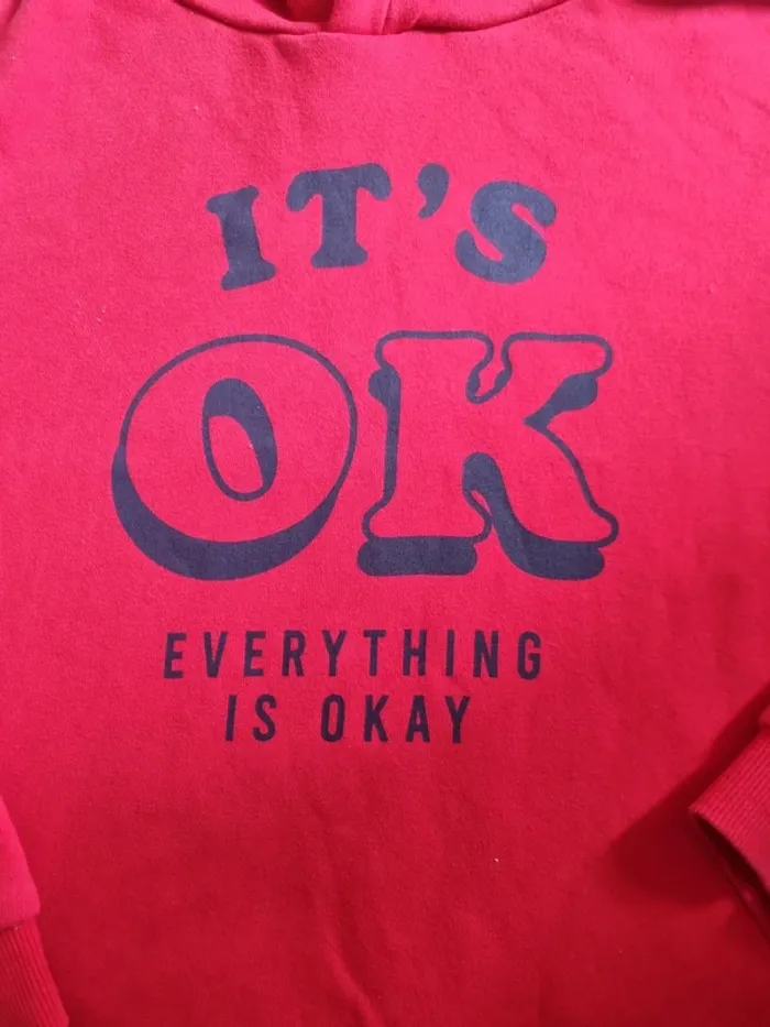 Pull rouge à capuche - photo numéro 2