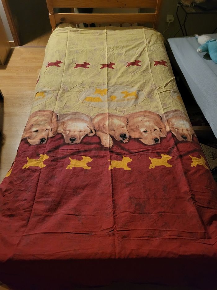 Housse de couette 140 par 200cm motif chiens - photo numéro 3