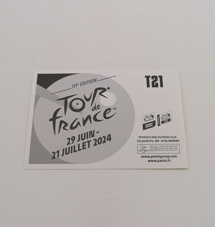 Panini sticker Tour de France 2024 n° T20 Tadej Pogacar. - photo numéro 3