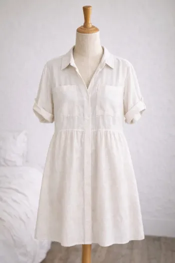 Robe chemise blanche en lin Neuve Primark Taille 46