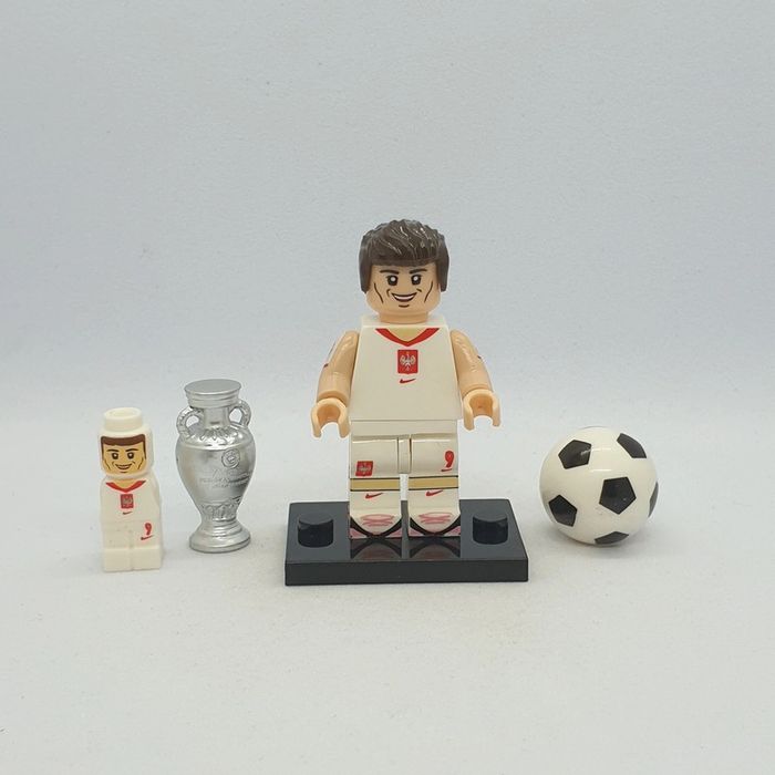 🎽 Figurine Footballeur Polonais - Robert Lewandowski - (Style Lego) 🎽