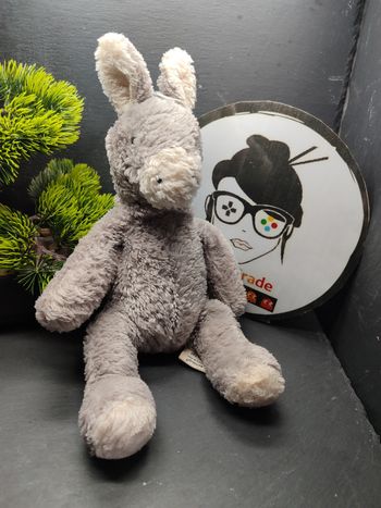doudou peluche âne cheval gris blanc beige billes les petites marie Crème 3823