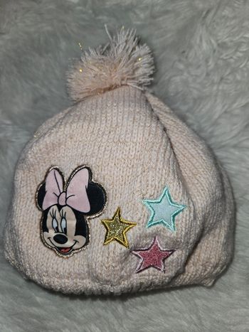 Bonnet bébé Minnie rose clair