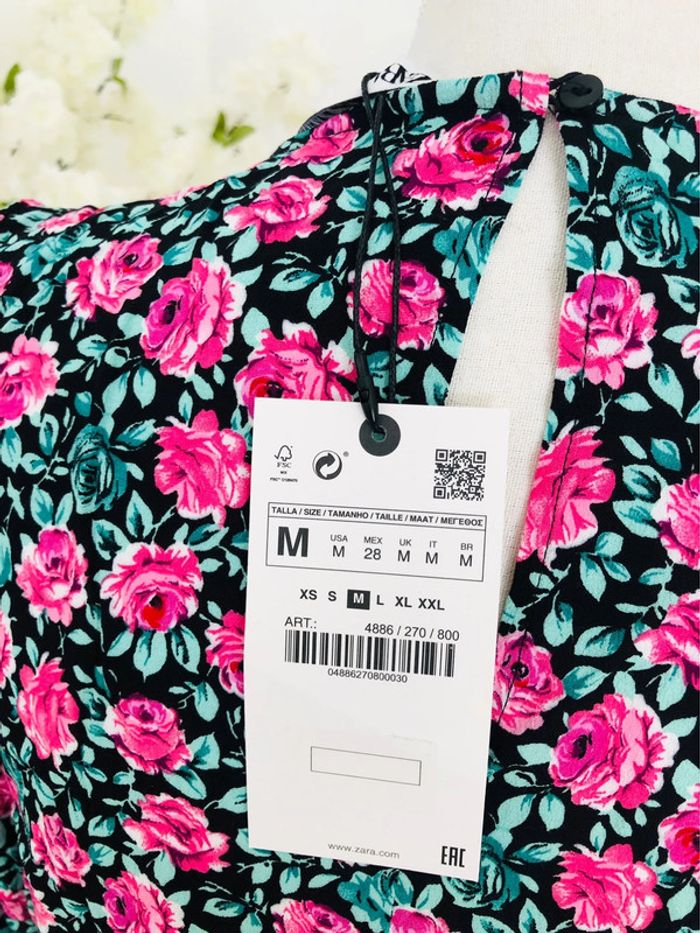 Robe fleuries Zara neuve taille M - photo numéro 6