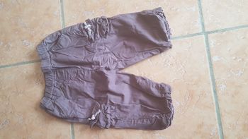 Pantalon cargo bébé fille 6 mois marron Obaïbi