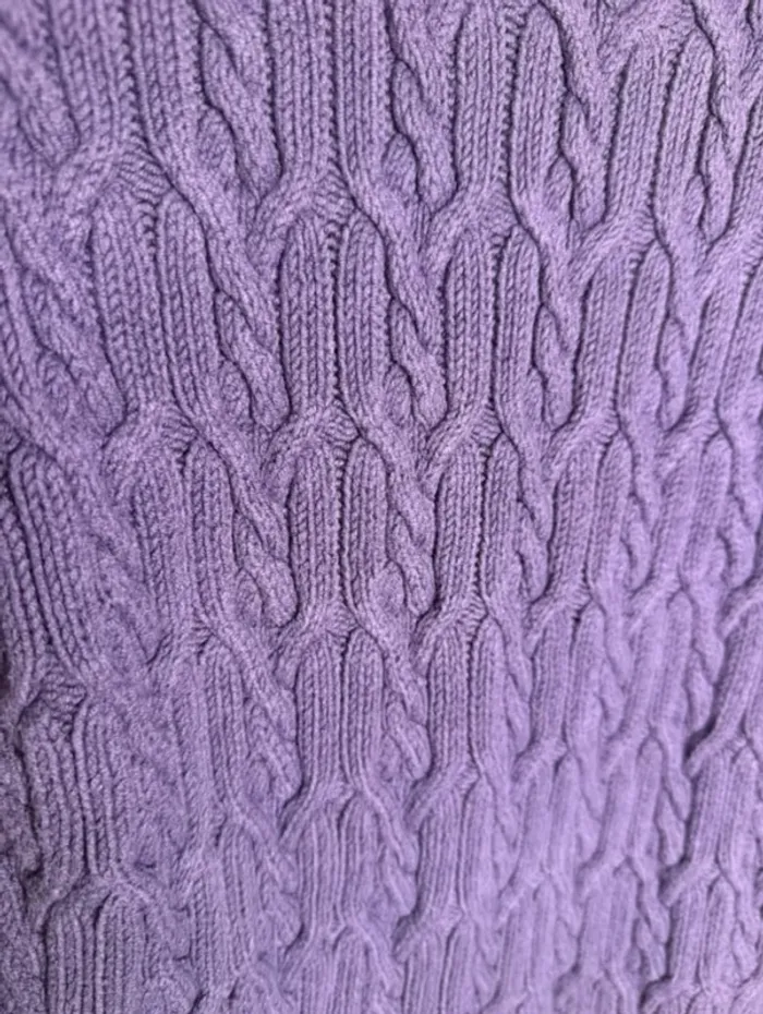 💜 Magnifique Pull col Bateau Tommy Hilfiger / violet Torsadé - T/S - photo numéro 5