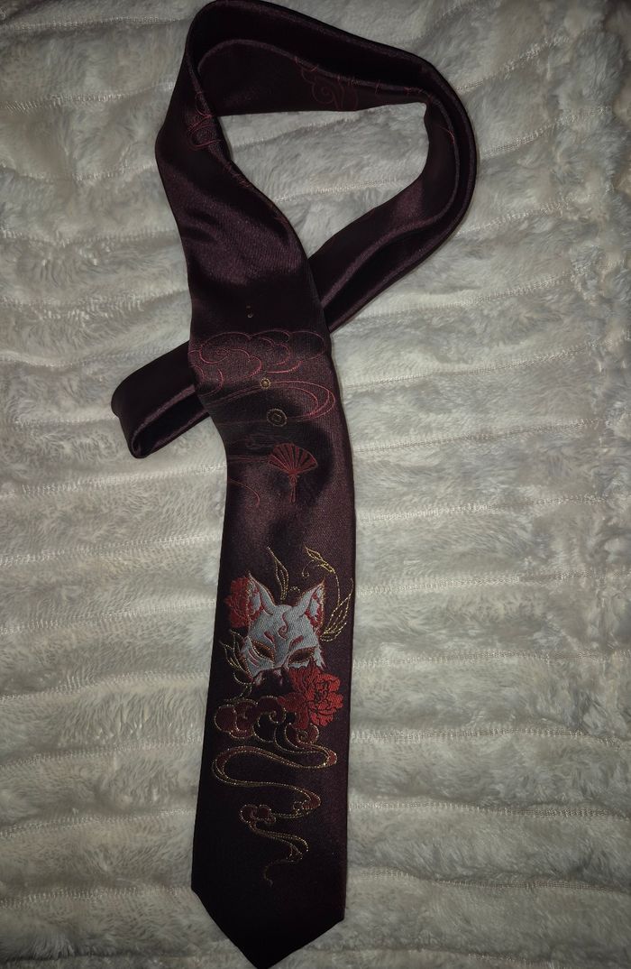 Cravate Japonaise  brodée Kitsune - photo numéro 8
