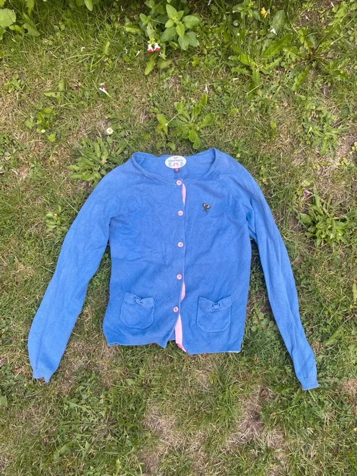 Gilet sergent major fille bleu volant badminton 8 ans