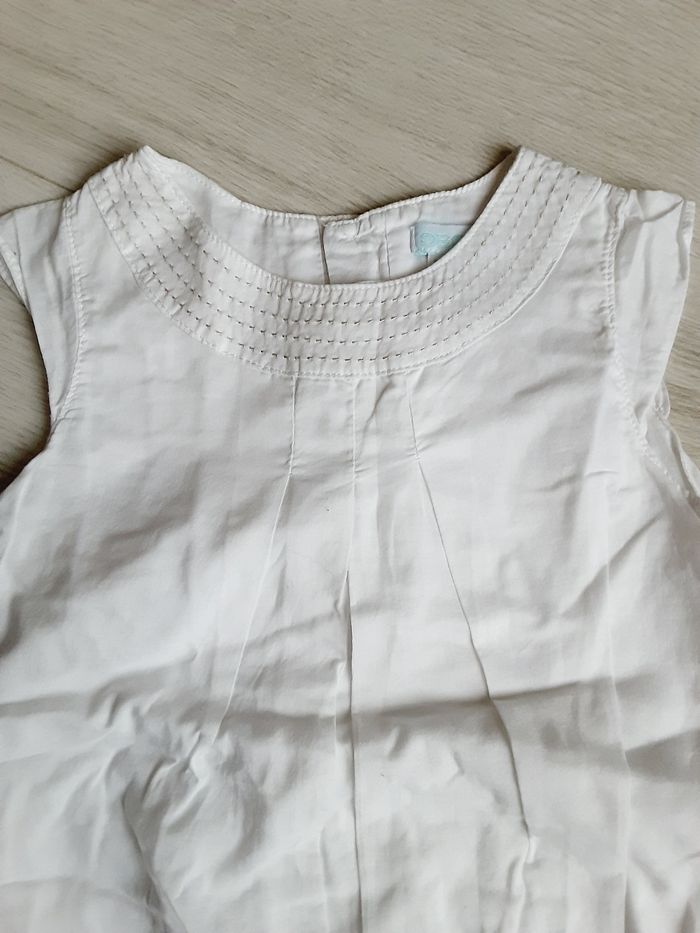 Vêtement bébé fille très jolie robe blanche Obaïbi 12 mois 1 an - photo numéro 2