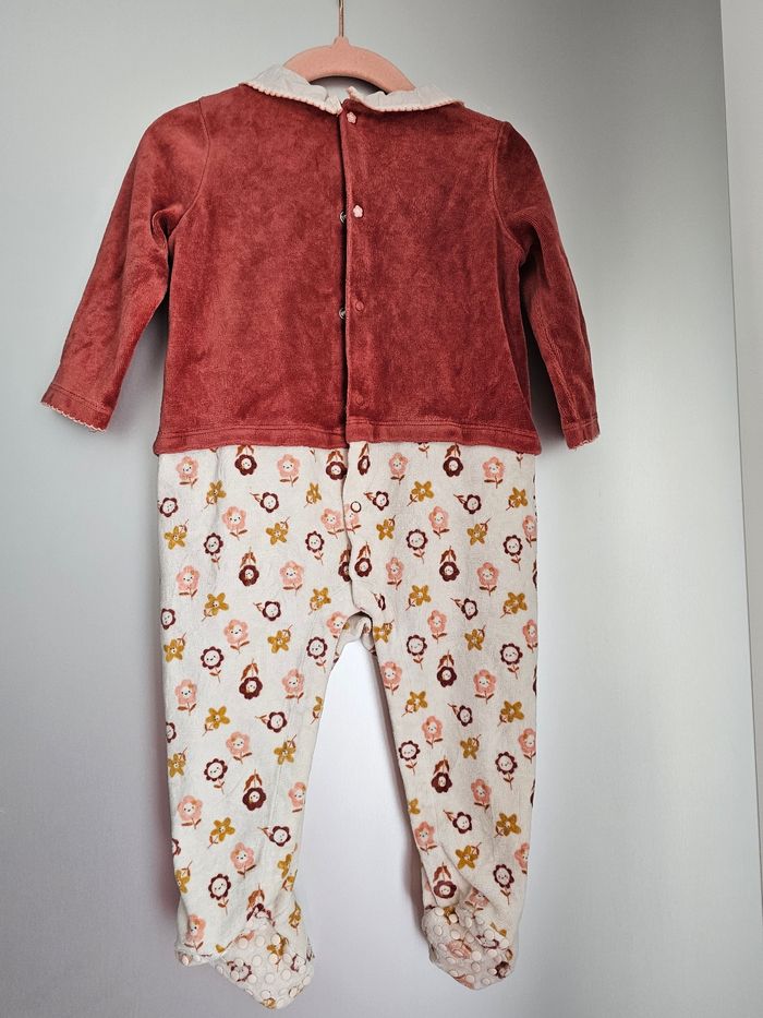 Grenouillère bébé 12 mois rose terracotta à motifs – manches longues - photo numéro 10