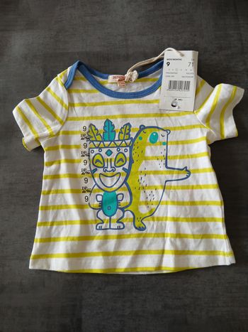 tee shirt garcon DPAM 71 cm 9 mois 