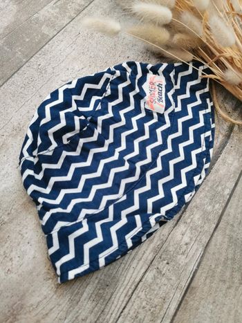 🌺Petit BOB chapeau Kiabi bleu marine blanc rayure summer beach 12mois