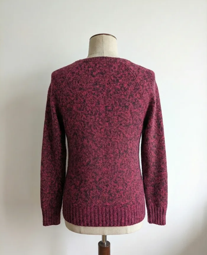Joli Pull Maille Chinée Bordeaux/Noir H&M - Taille XS - photo numéro 2