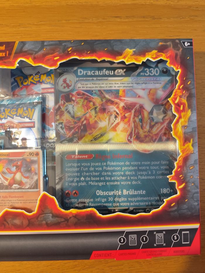 Coffret Dracaufeu ex cartes Pokémon collection spéciale boosters - photo numéro 3