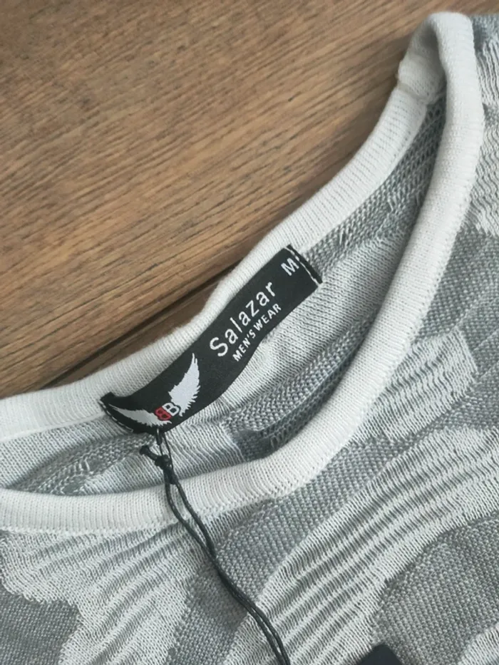 Pull blanc homme effet militaire barbossa taille M extensible - photo numéro 4