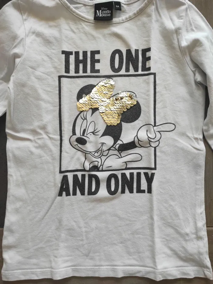 T shirt grandes manches Minnie sequins - photo numéro 2
