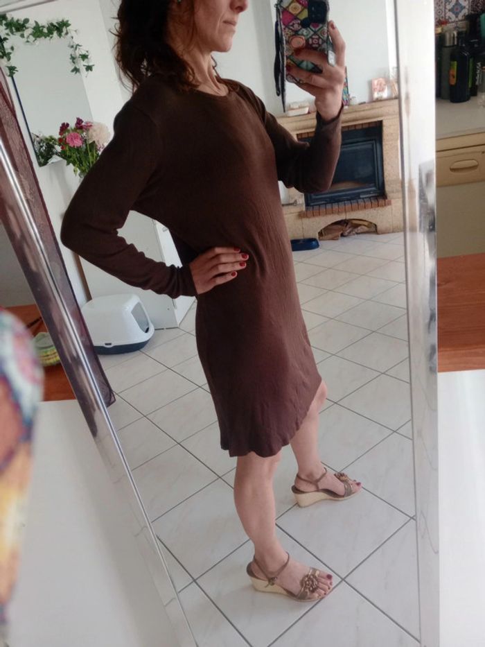 Robe femme 46 marron c81 - photo numéro 3