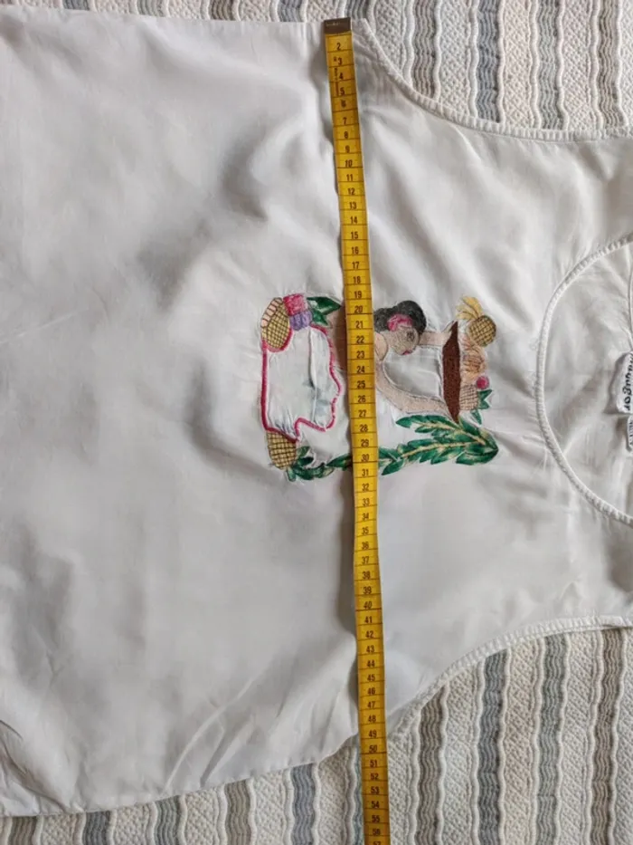 Blouse sans manches t.38 100% coton - photo numéro 4