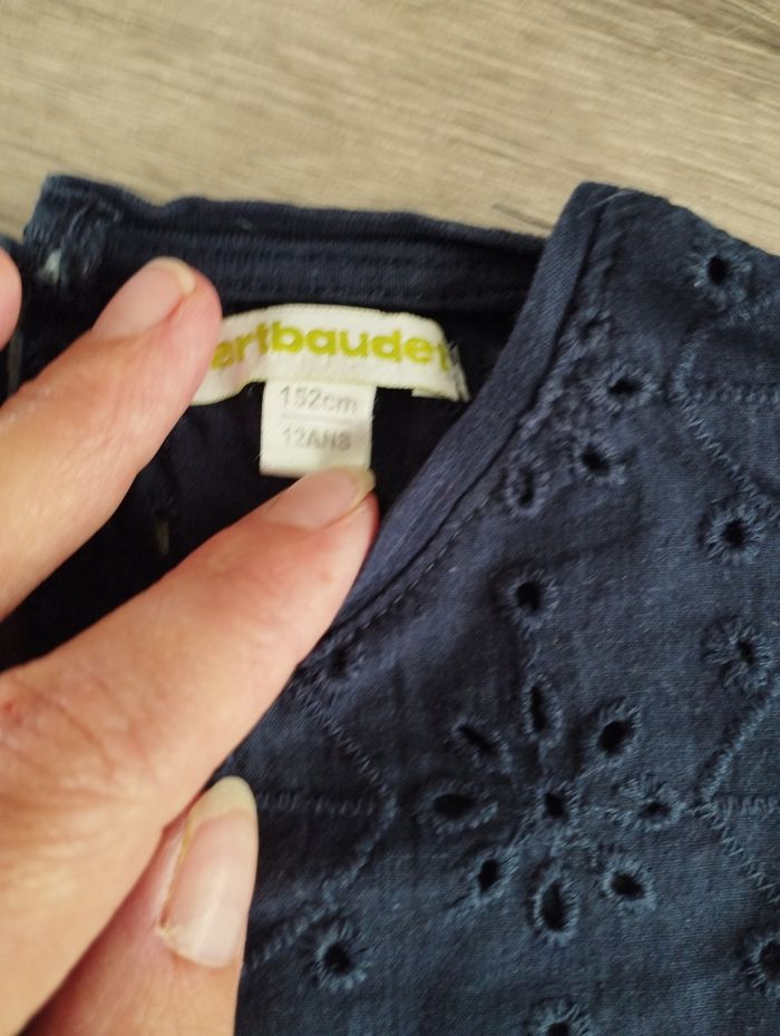 T shirt mc broderie anglaise Vertbaudet 12 ans fille - photo numéro 4