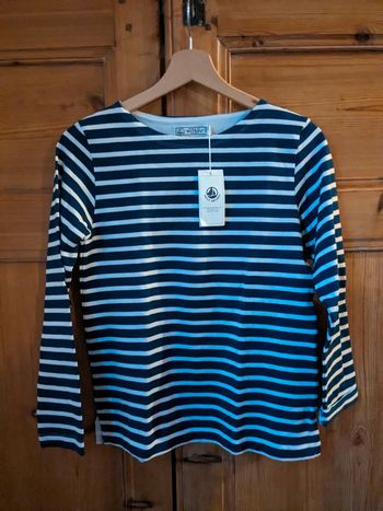 Pull marinière XXS bleu marine et blanc 100% coton