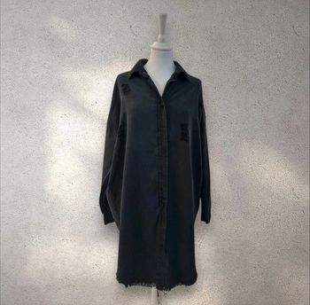 Chemise longue manches longues oversize noir taille unique