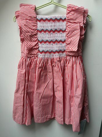 Robe rayée smock à volant 36 mois