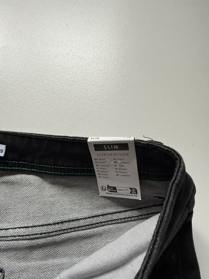 Jeans slim gris noir Gemo - photo numéro 4