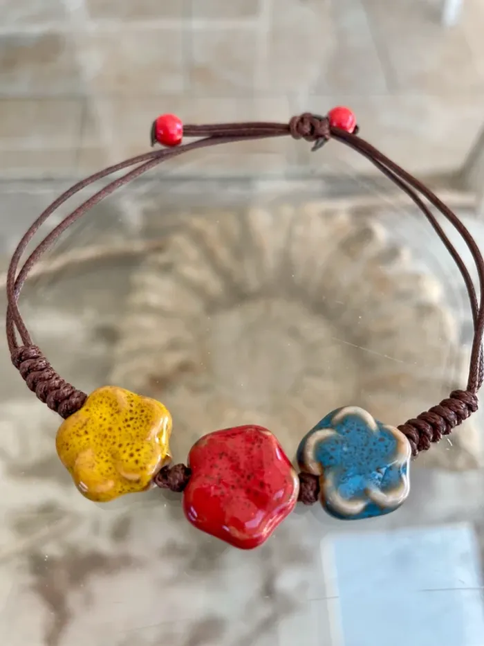 Collier+ bracelet colorés en cramique Taille unique - photo numéro 2