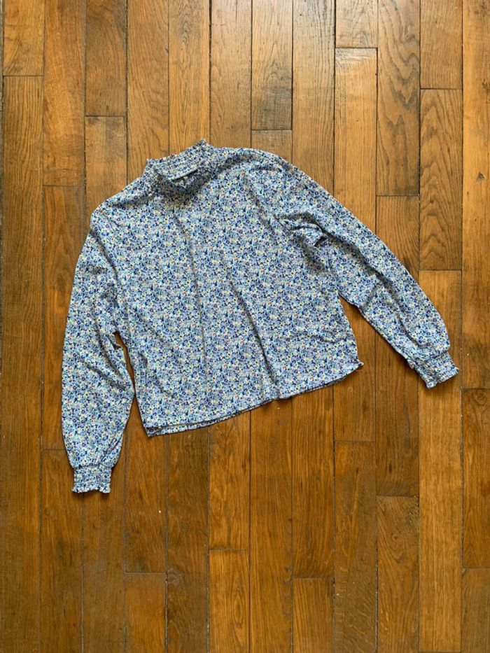 Blouse gris bleue fleuris only taille s 36 - photo numéro 3