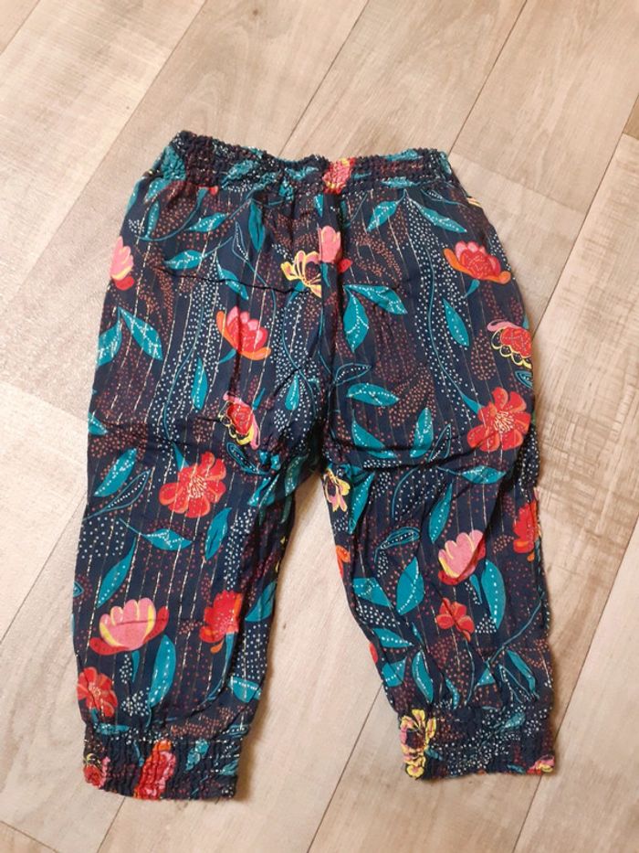 Pantalon sarouel fille motif fleuri coloré 3 ans neuf - photo numéro 5