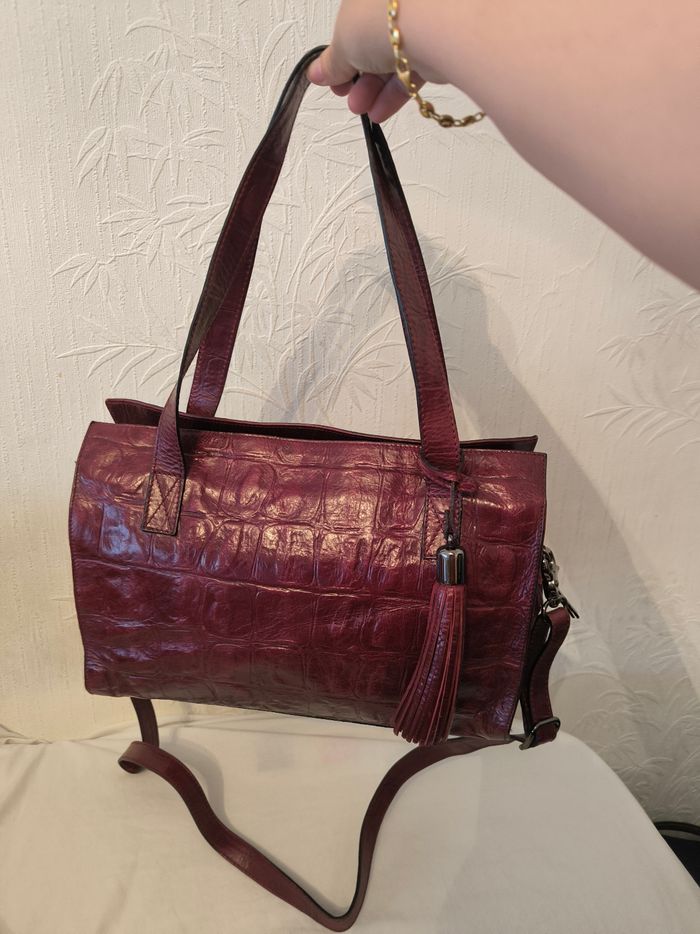 Sac à bandoulière en cuir style croco