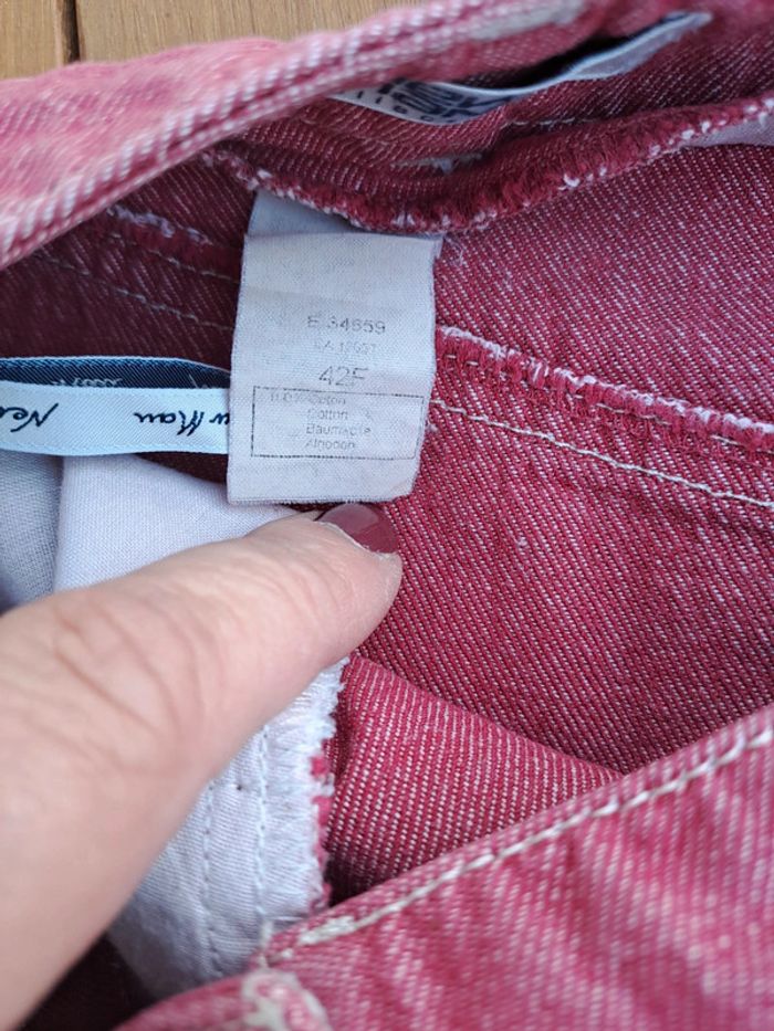 Jupe en jeans rouge/framboise taille 38 - photo numéro 4