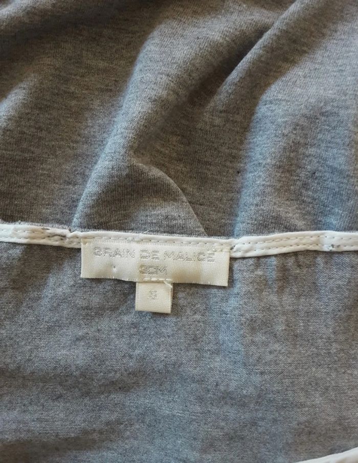 Tee shirt gris et blanc Grain de malice T 36 - photo numéro 3