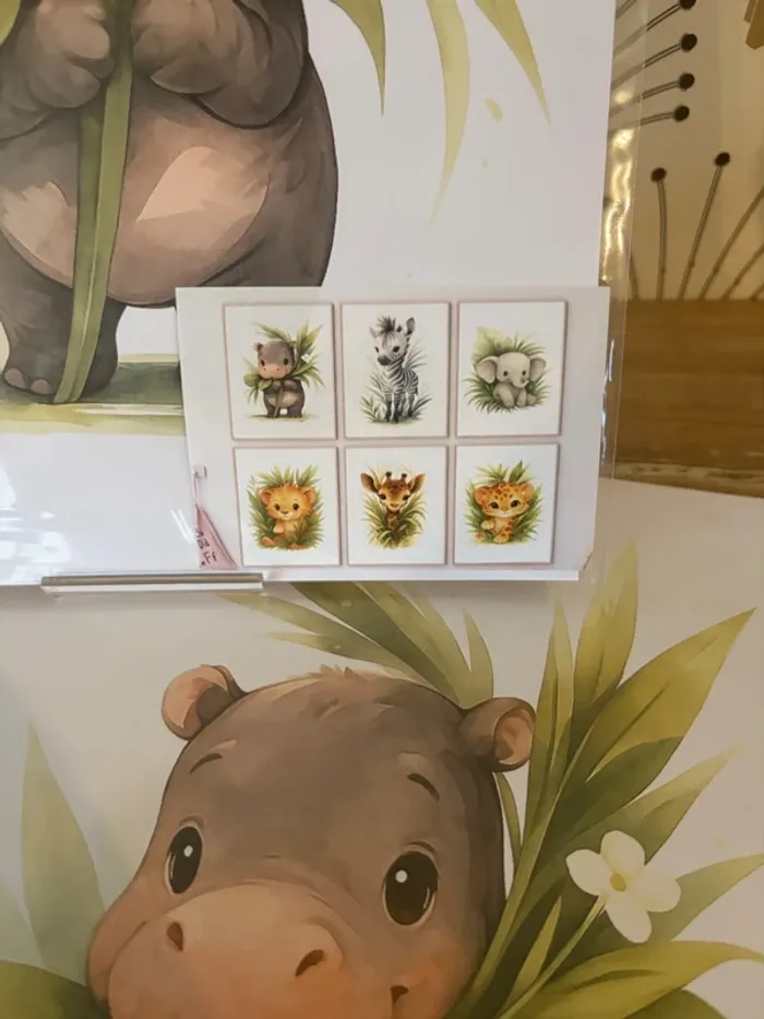 Affiches “Mini-Safari Doux” pour chambre enfant - photo numéro 2