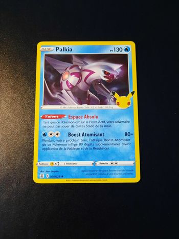 Carte Pokémon Palkia Holo 004/025 Célébrations 25ans EB7.5 Epée et bouclier fr