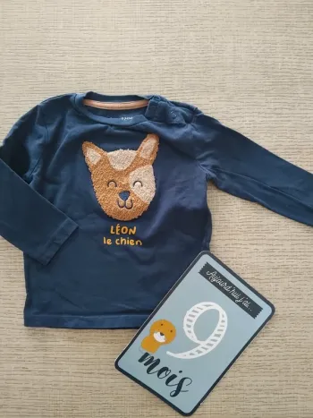 Haut manches longues 9 mois / 72-77 cm