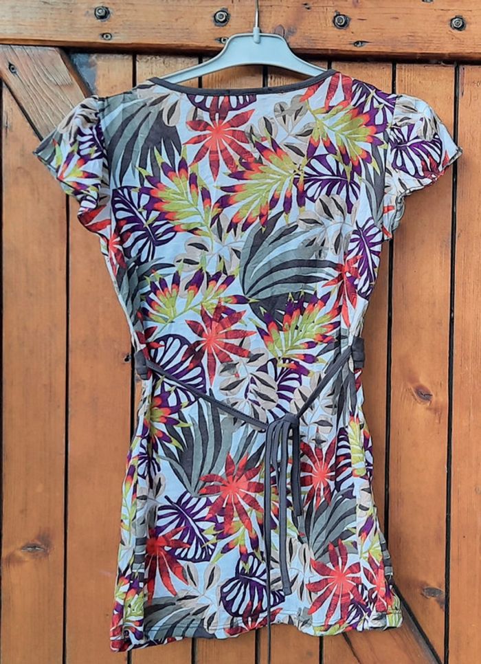 Blouse multicolore manches courtes, taille 34/XS - photo numéro 2