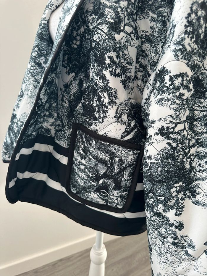 Veste matelassée oversize imprimés tapisserie noire et blanche T38 M - photo numéro 6