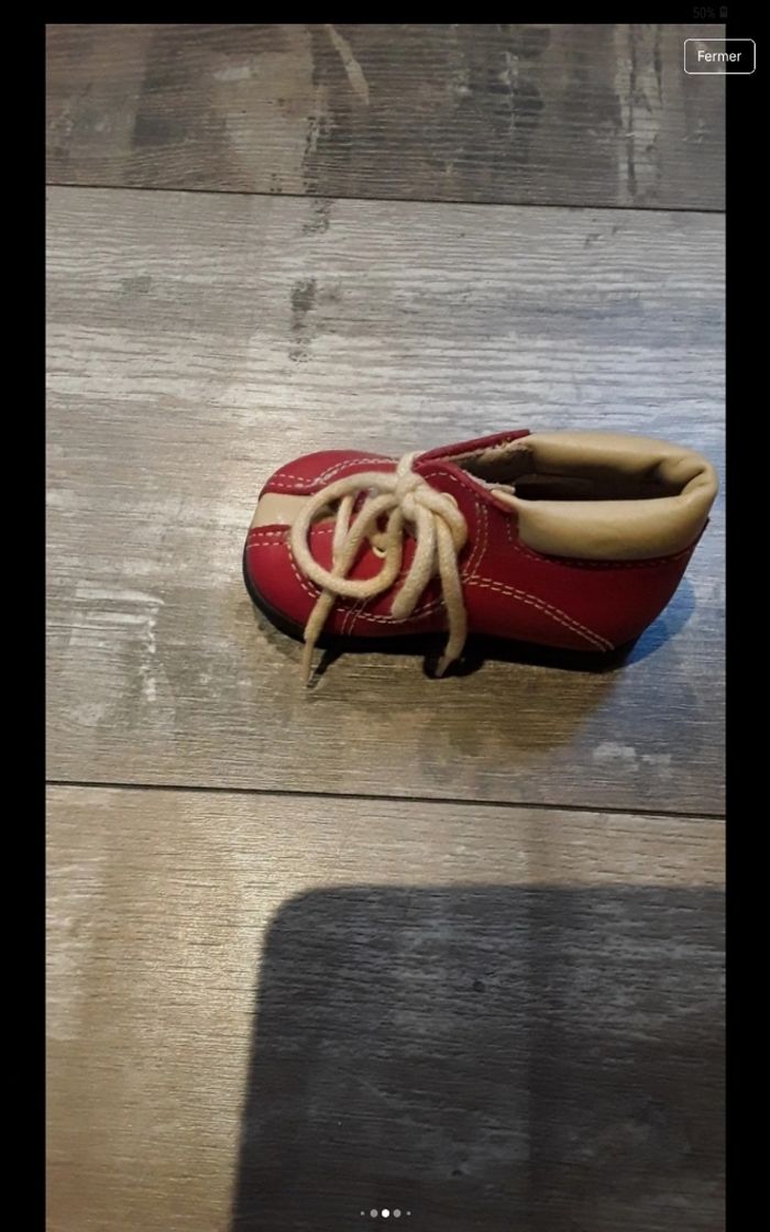 Chaussures rouge à lacet bébé - photo numéro 5