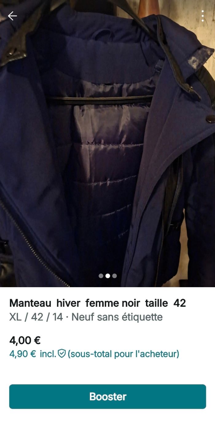 Marteau  hiver  noir taille  42 - photo numéro 2