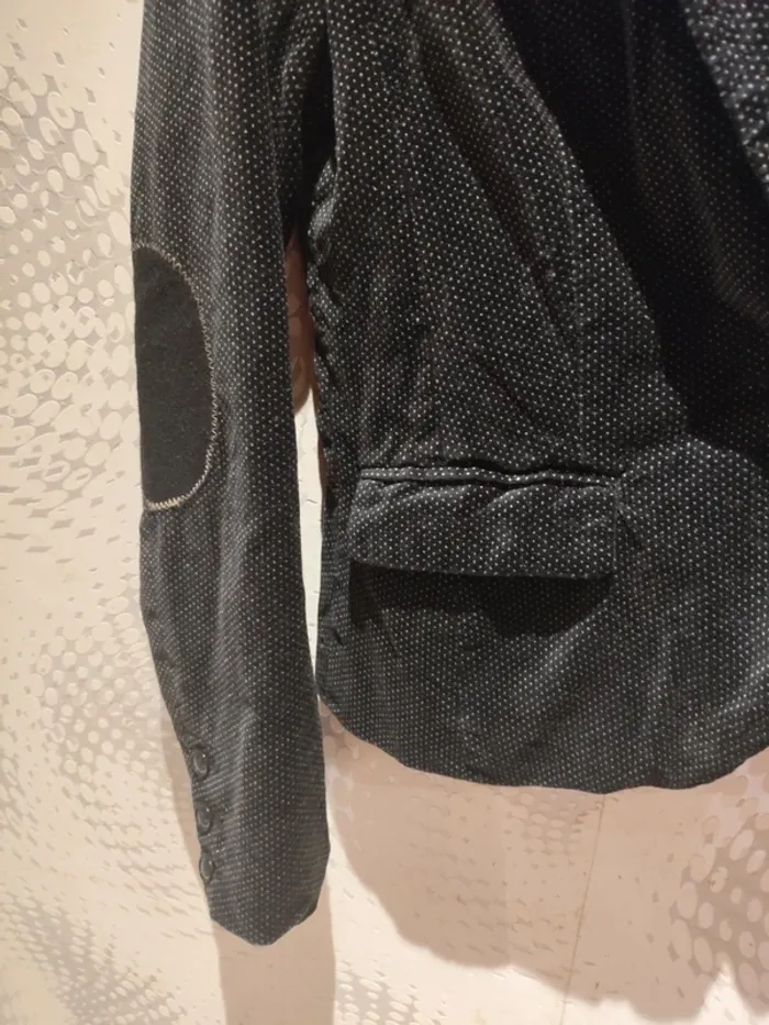 Blazer noir Cache Cache motif pois blanc bon état Taille S / 36 - photo numéro 2