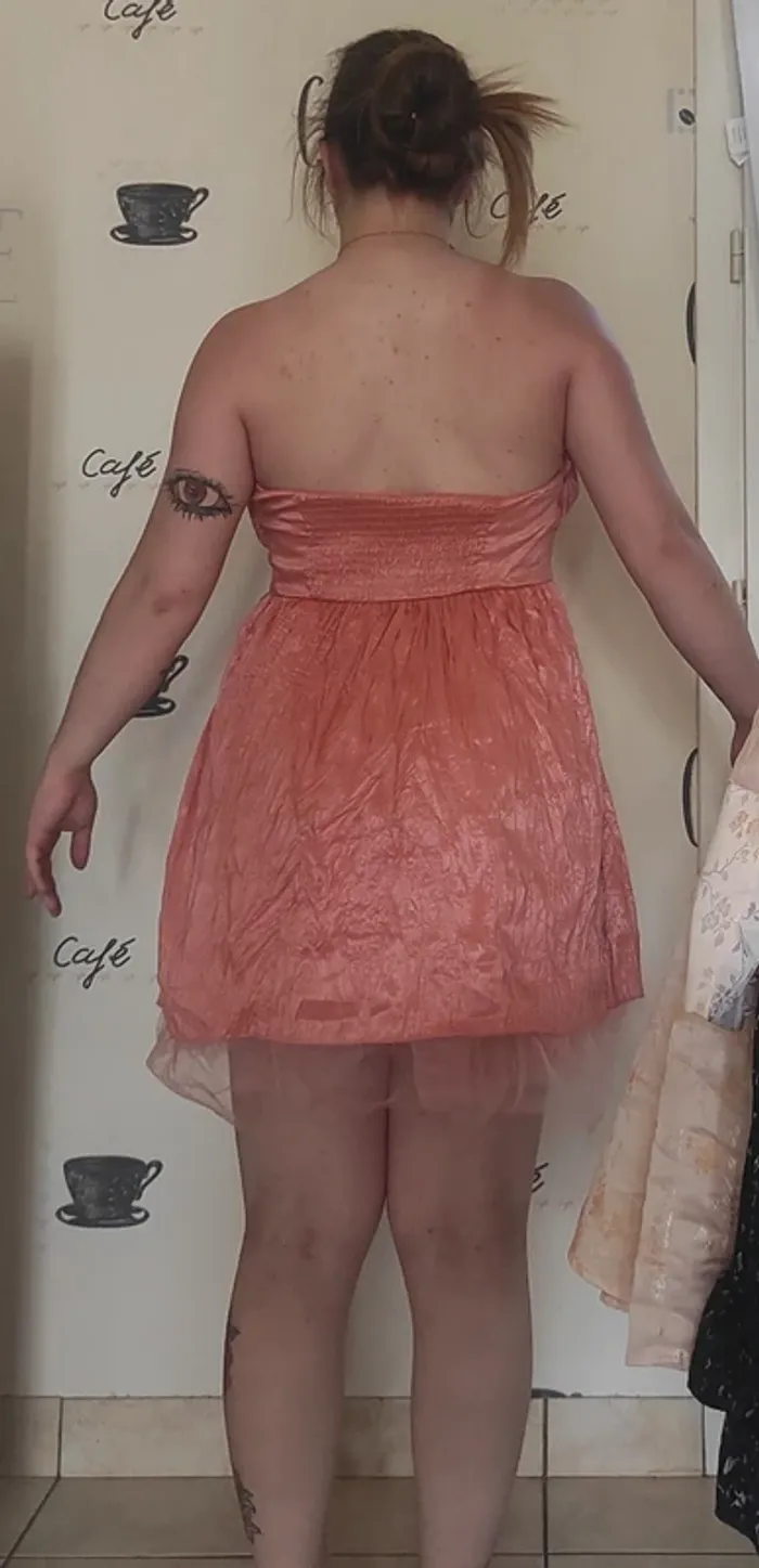 Robe bustier rose orangée - photo numéro 2