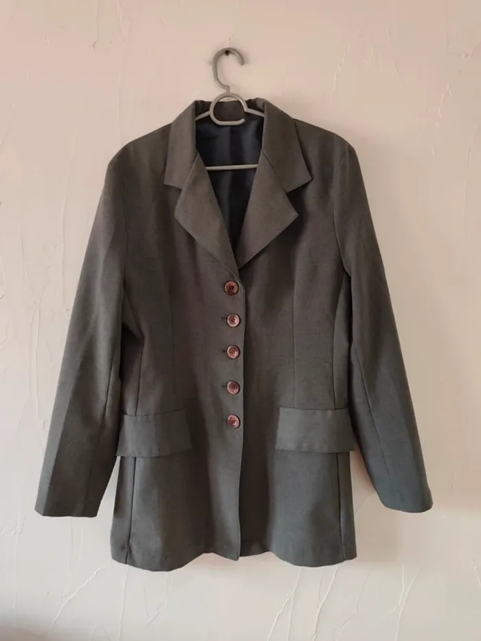 Sublime veste grise / blazer gris vintage taille 38 ou M - photo numéro 3