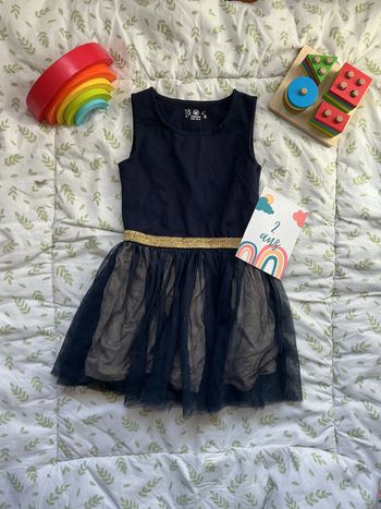 robe sans manches marine et doré avec tutu 2 ans u tout petits